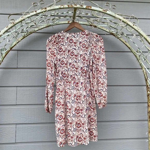 Banana Republic Dress Bohemian Floral Peasant Sleeves, V Neck, Pullover easy - Picture 3 of 8